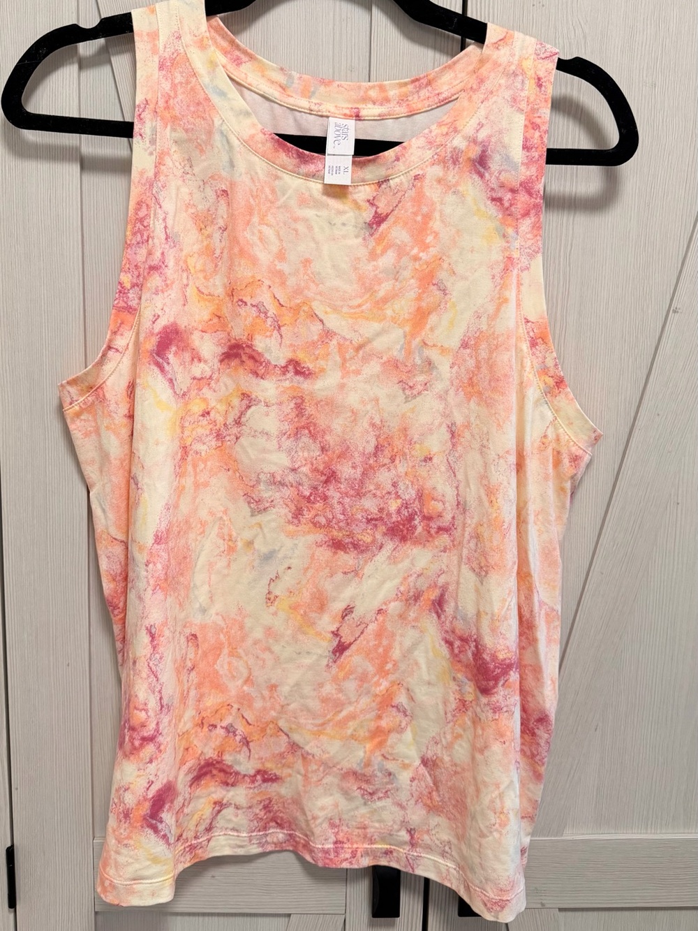 Tie Dye Marble Sleeveless Tank Top pink orange yellow - Picture 2 of 2
